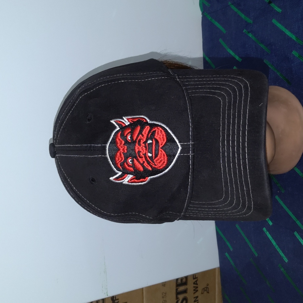 Vtg St Paul Vulcans Embroidered Black Red Hockey Adjustable Strap-on Hat Cap OS